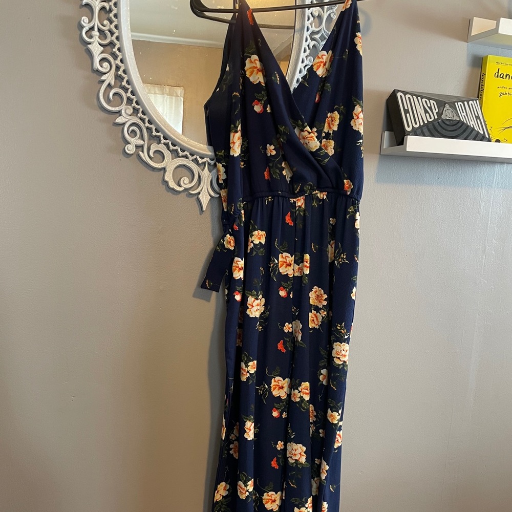 Rue21 Blue Floral Jumpsuit